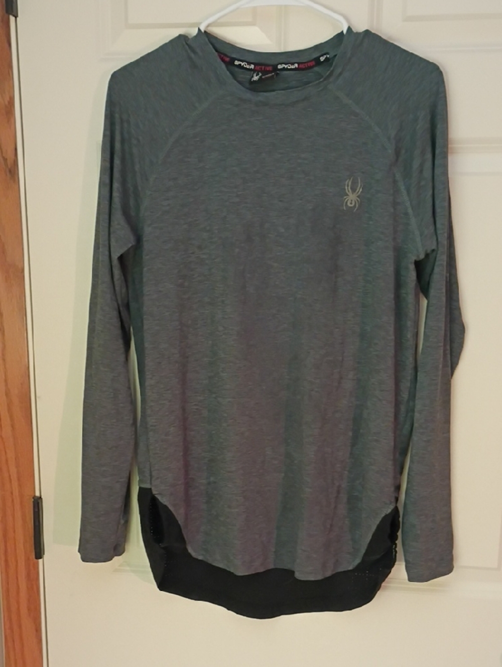 Spyder Women's Long Sleeve Performance Top - Gray with Black Hem